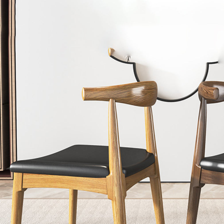 Industrial Armless Dining Chairs Solid Wood Open Back Side Chair