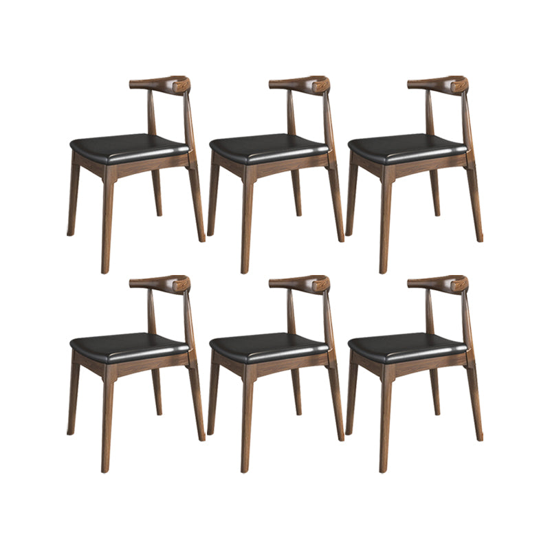 Industrial Armless Dining Chairs Solid Wood Open Back Side Chair