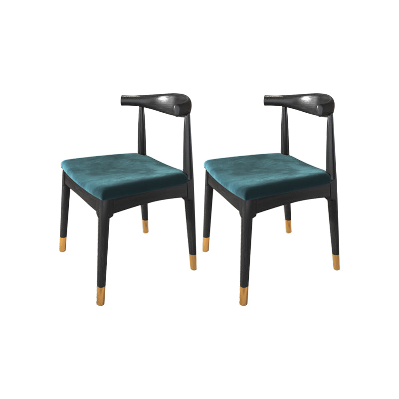 Industrial Armless Dining Chairs Solid Wood Open Back Side Chair