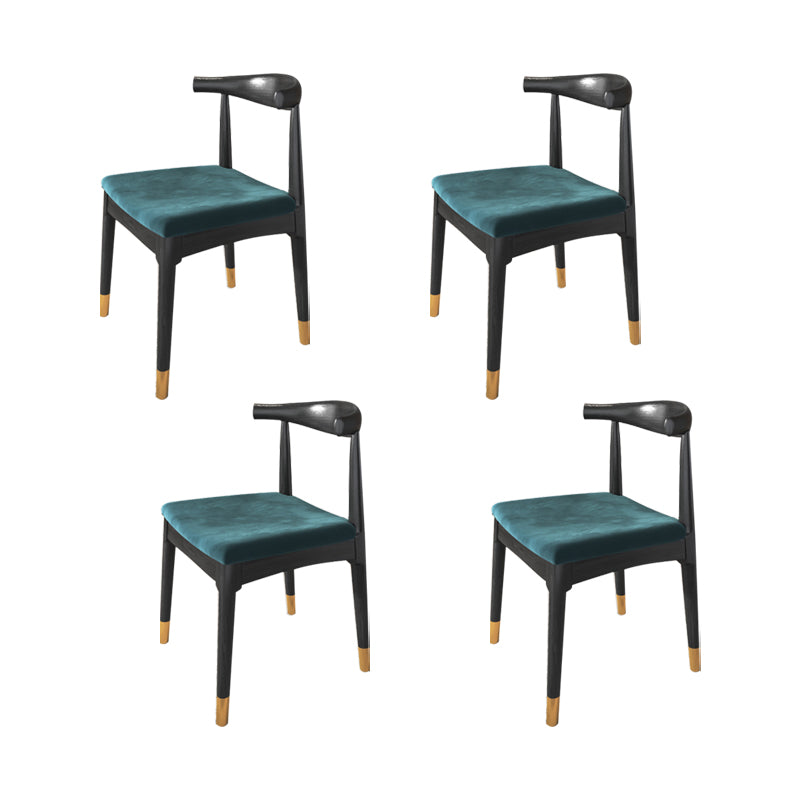 Industrial Armless Dining Chairs Solid Wood Open Back Side Chair