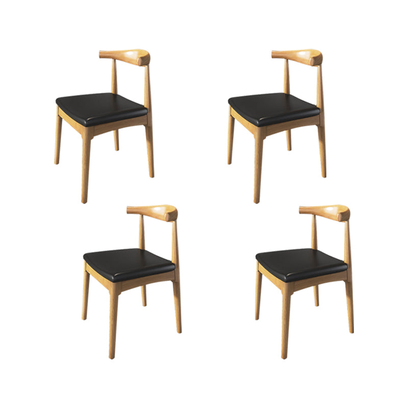 Industrial Armless Dining Chairs Solid Wood Open Back Side Chair