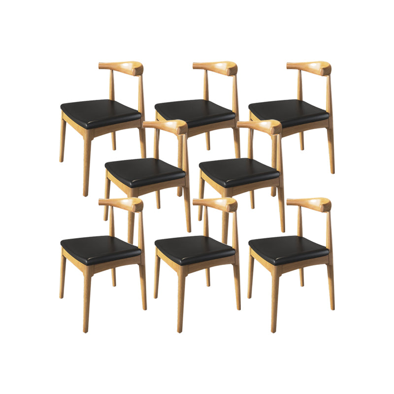 Industrial Armless Dining Chairs Solid Wood Open Back Side Chair