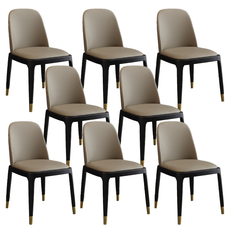 Modern Style Parsons Chairs Faux Leather Dining Chair for Dining Room