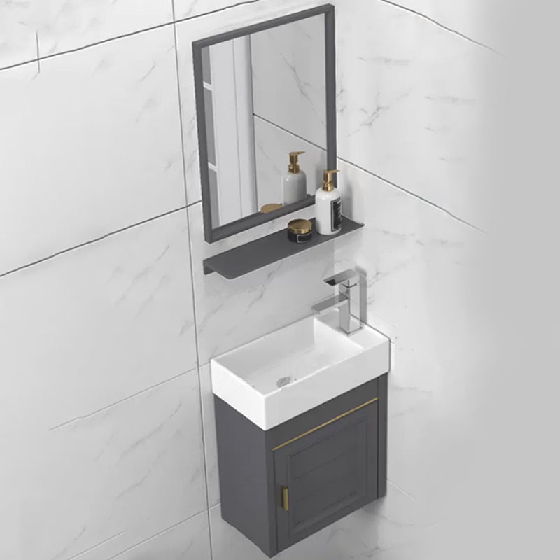 Modern Single Bath Vanity Wall Mount Ceramic Top Bathroom Vanity