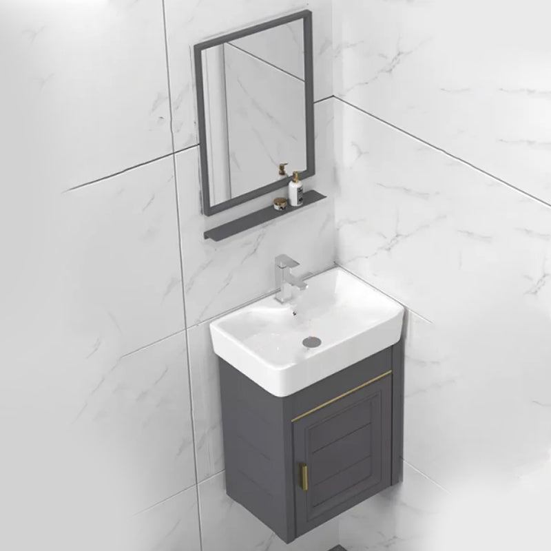 Modern Single Bath Vanity Wall Mount Ceramic Top Bathroom Vanity