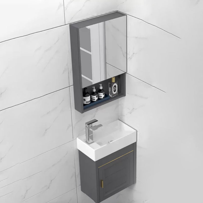 Modern Single Bath Vanity Wall Mount Ceramic Top Bathroom Vanity