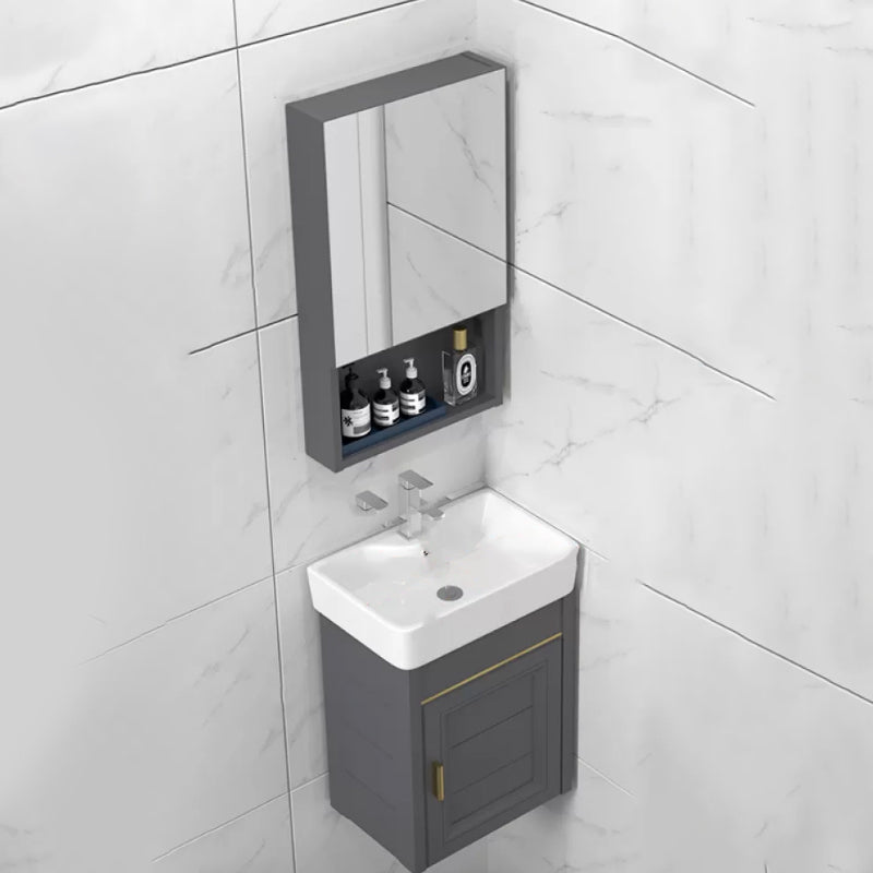Modern Single Bath Vanity Wall Mount Ceramic Top Bathroom Vanity