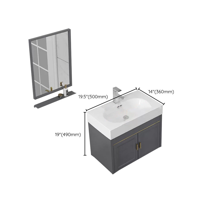 Modern Single Bath Vanity Wall Mount Ceramic Top Bathroom Vanity