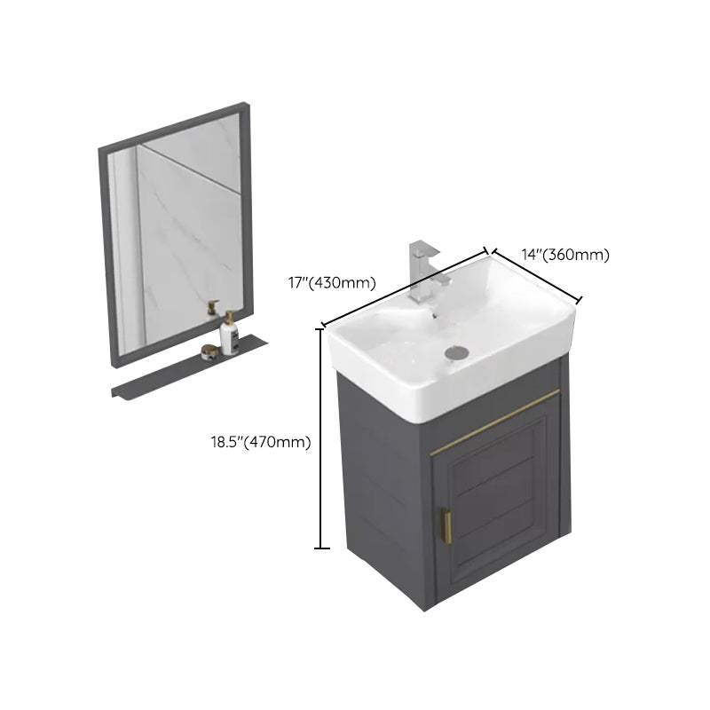 Modern Single Bath Vanity Wall Mount Ceramic Top Bathroom Vanity