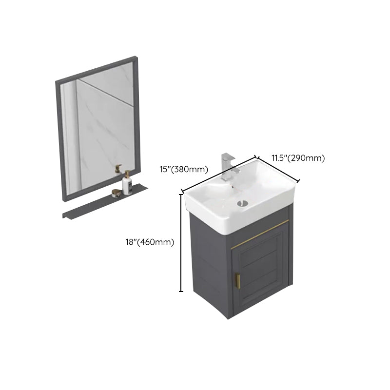 Modern Single Bath Vanity Wall Mount Ceramic Top Bathroom Vanity