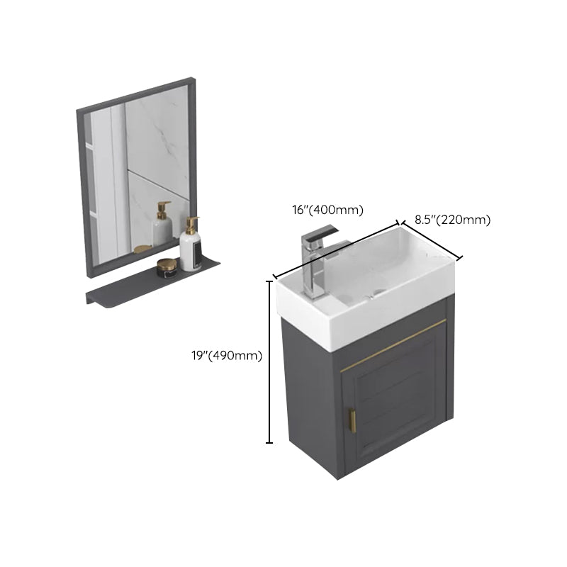 Modern Single Bath Vanity Wall Mount Ceramic Top Bathroom Vanity