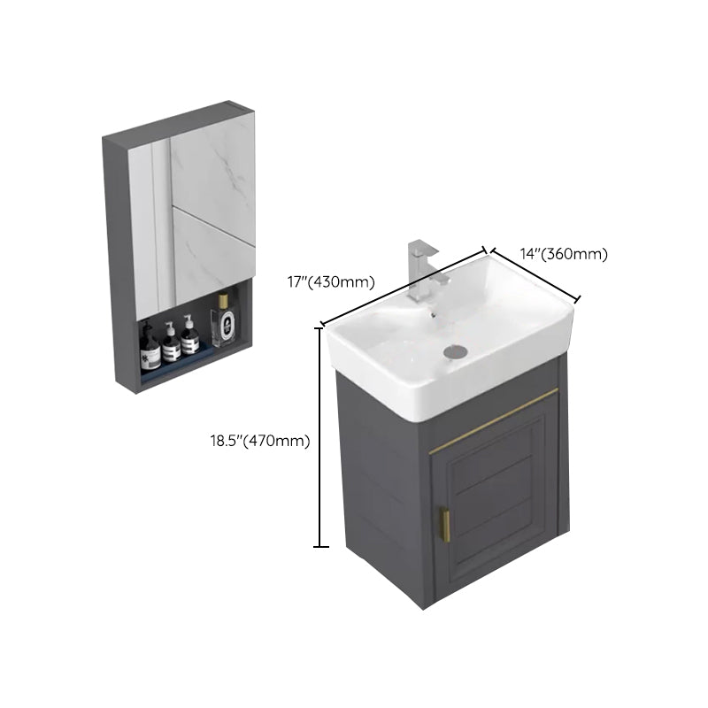 Modern Single Bath Vanity Wall Mount Ceramic Top Bathroom Vanity