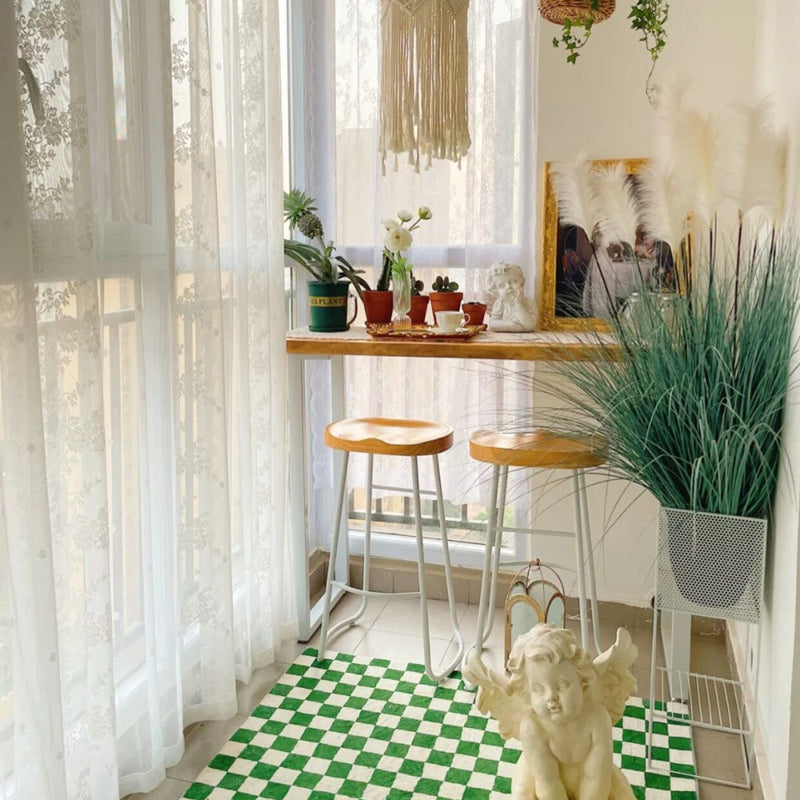 Rectangle Pine Wood Top Bistro Table Modern Pub Table with White Metal Base