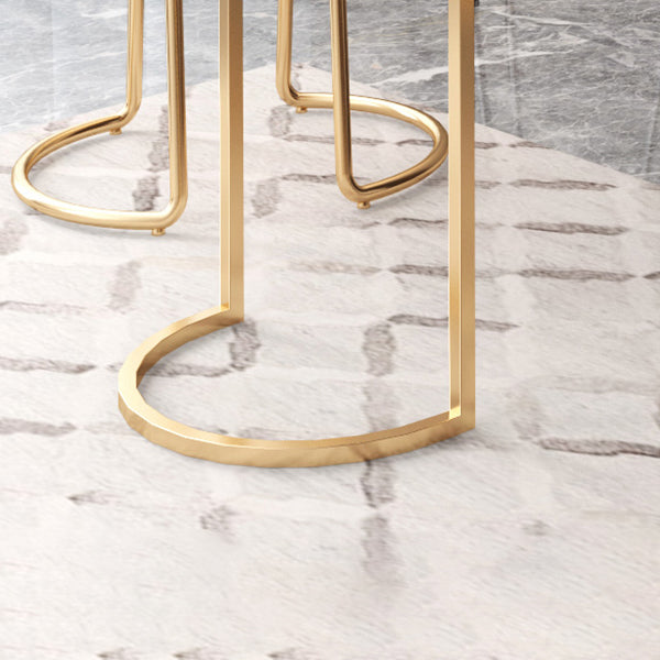 Glam Wood Telescopic Bar Table with Wine Cabinet for Living Room