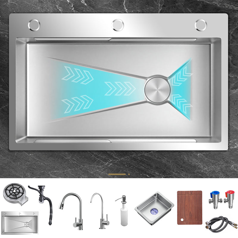 Single Basin Kitchen Sink Stainless Steel Modern Kitchen Sink