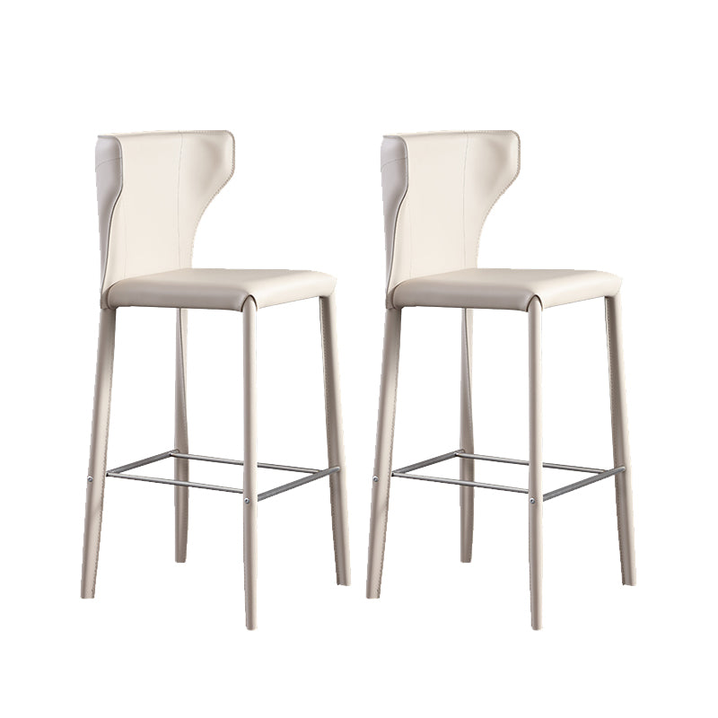 Faux Leather Bar and Counter Stool Nordic Style Patio Stool with Backrest