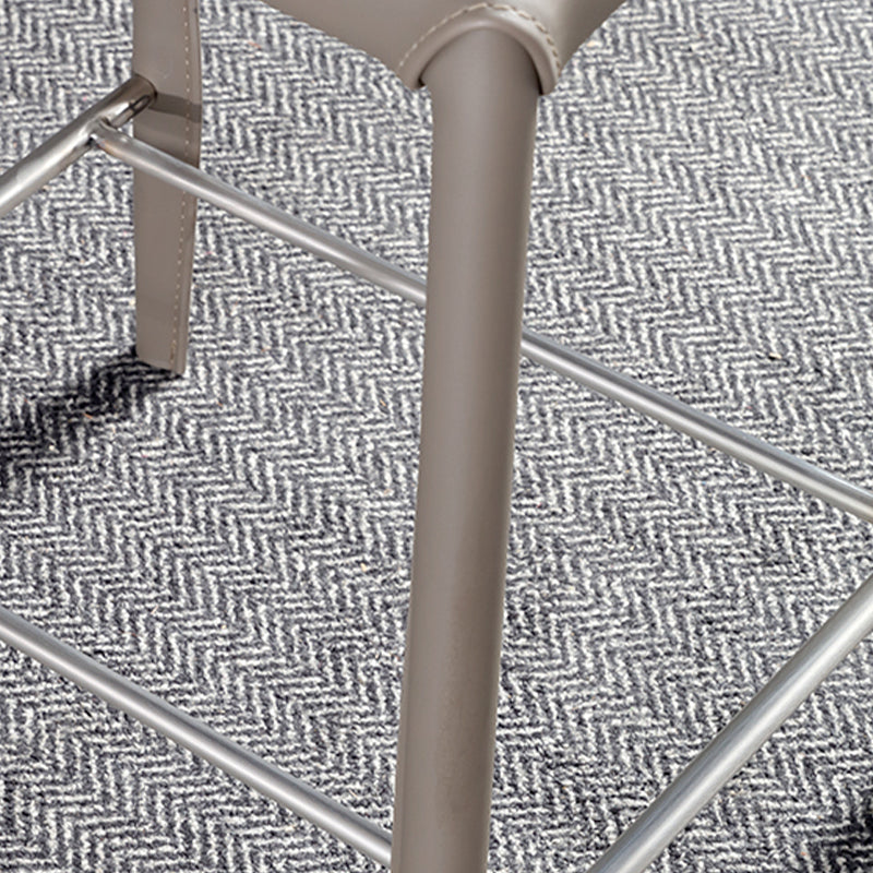 Faux Leather Bar and Counter Stool Nordic Style Patio Stool with Backrest