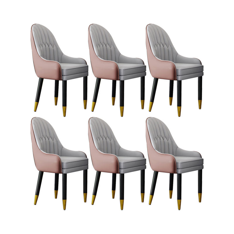 Faux Leather Dining Chairs Modern Parsons Chair with Wood Legs