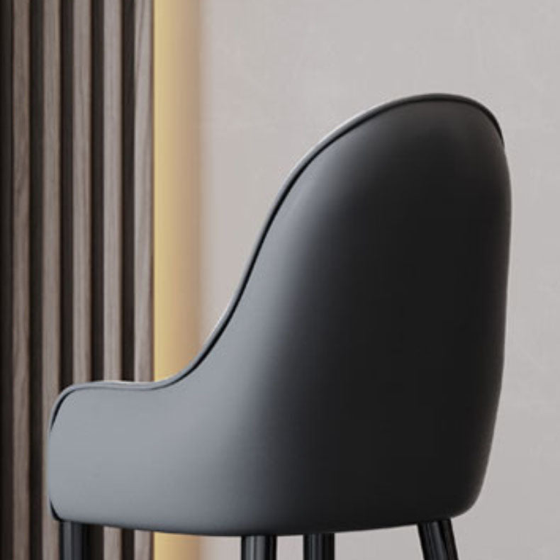 Faux Leather Dining Chairs Modern Parsons Chair with Wood Legs