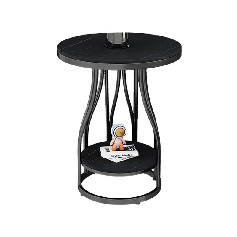 19"W Contemporary Corner Table Round Storage Accent Side Table