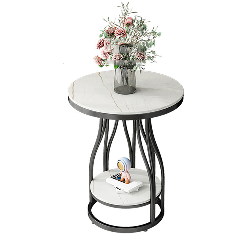 19"W Contemporary Corner Table Round Storage Accent Side Table