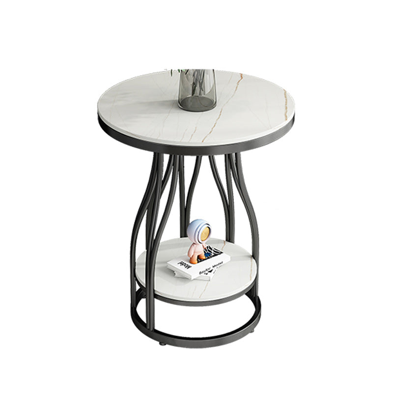 19"W Contemporary Corner Table Round Storage Accent Side Table