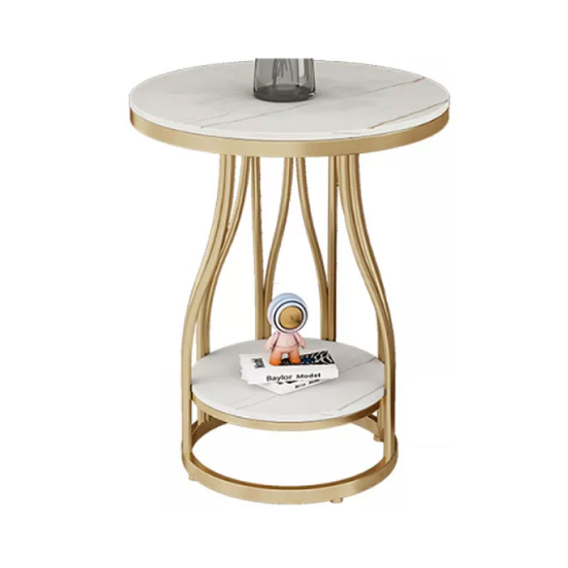 19"W Contemporary Corner Table Round Storage Accent Side Table