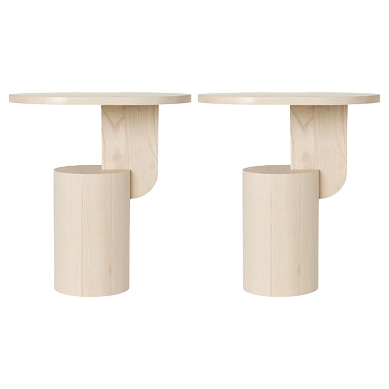 11" Wide Contemporary Corner Table Oval Storage Accent Side Table