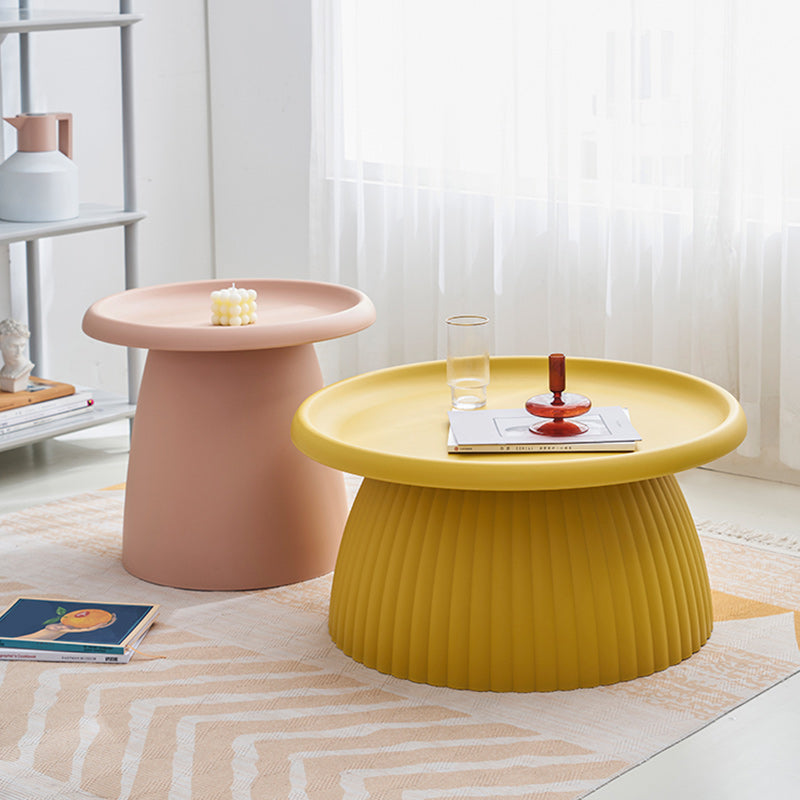 Glam Corner Table Plastic Round Pedestal Side End Snack Table