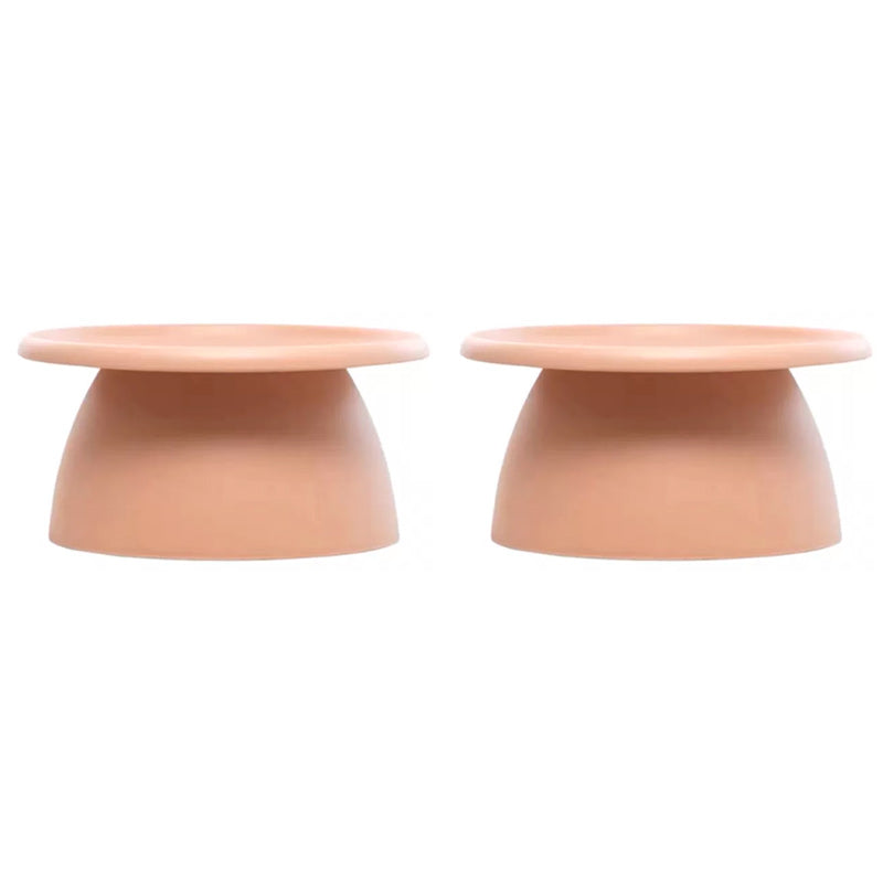 Glam Corner Table Plastic Round Pedestal Side End Snack Table