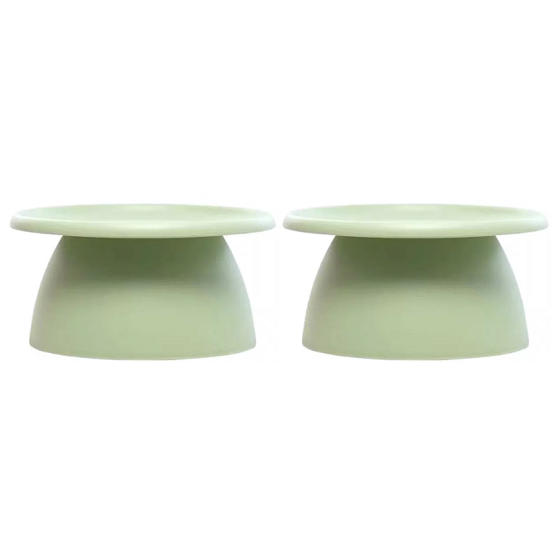 Glam Corner Table Plastic Round Pedestal Side End Snack Table