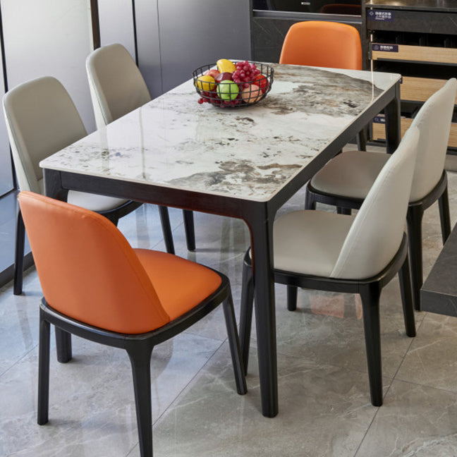 Modern Style Dining Room Dinner Table Stone 4 Legs Dining Table