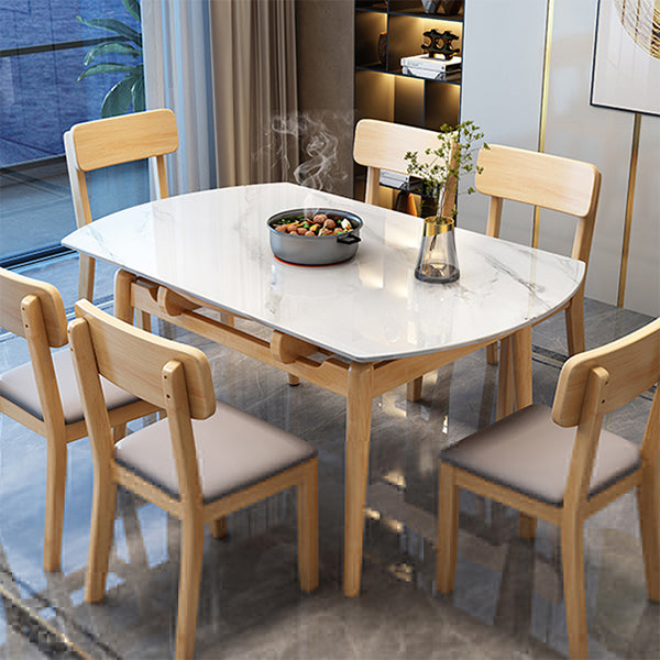4 Legs Dining Table Sintered Stone Extendable Table for Kitchen