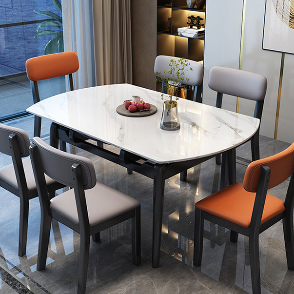 4 Legs Dining Table Sintered Stone Extendable Table for Kitchen