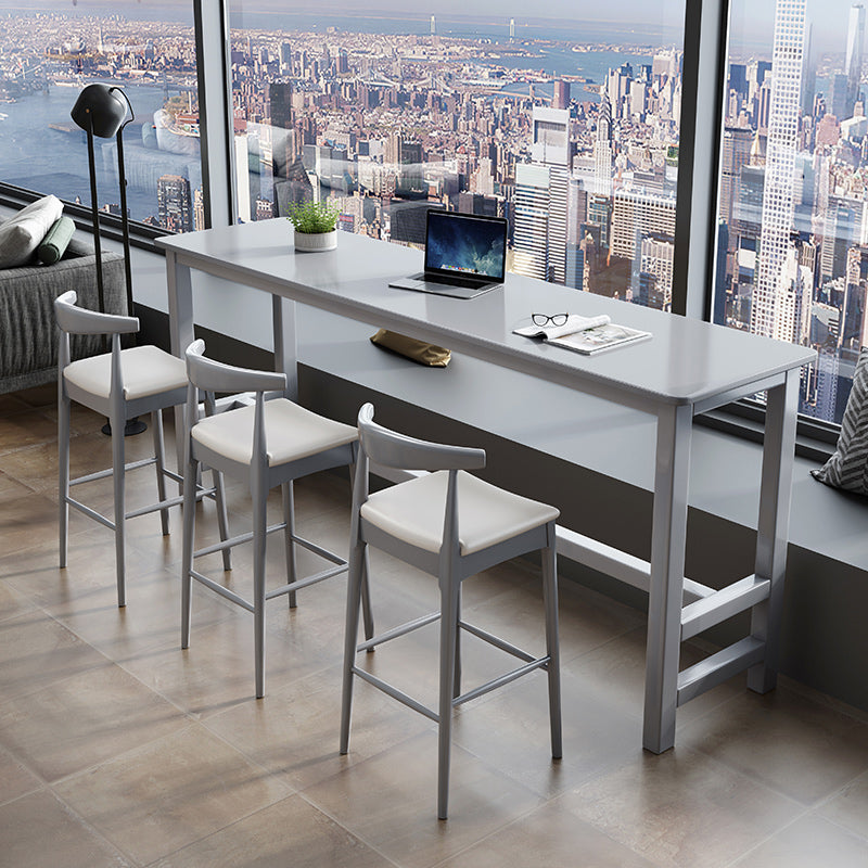 Contemporary Bar Dining Table Kitchen Rectangle Wood Counter Table