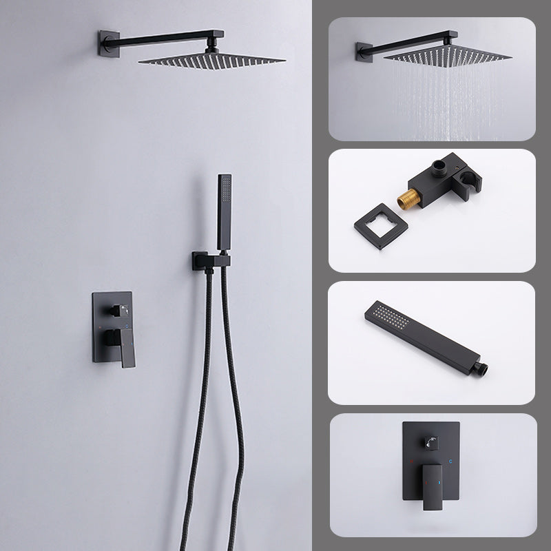 Modern Shower Head Combo Brass Wall Mounted Adjustable Water Flow Shower Trim