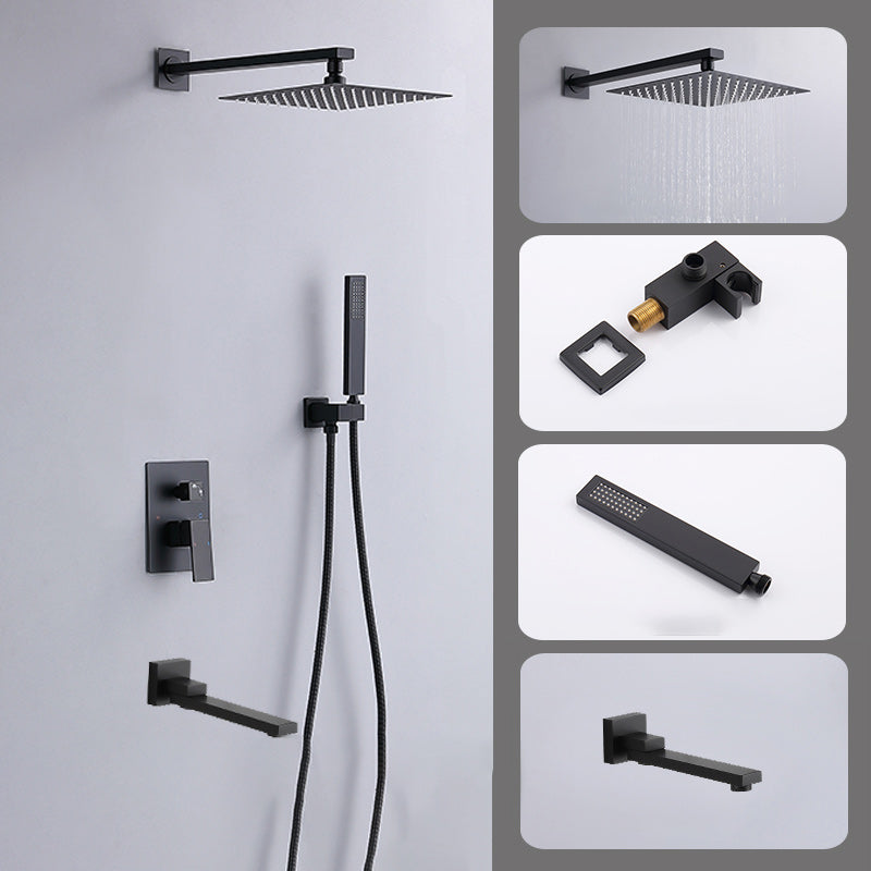 Modern Shower Head Combo Brass Wall Mounted Adjustable Water Flow Shower Trim