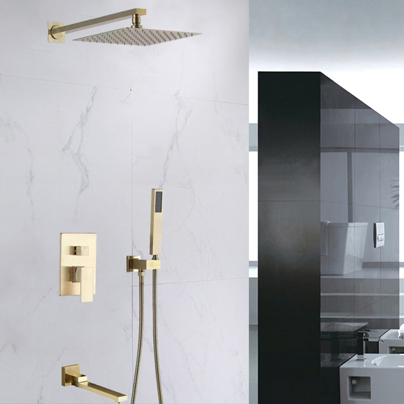 Modern Shower Head Combo Brass Wall Mounted Adjustable Water Flow Shower Trim