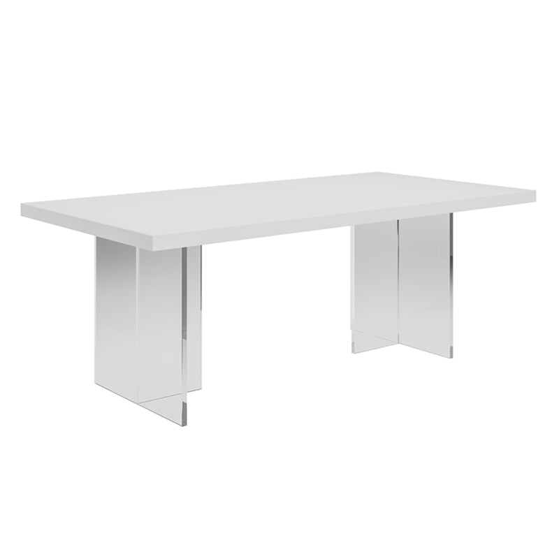 Contemporary 1/4/6/7 Pieces Dining Room Set Rectangle Stone Furniture in White