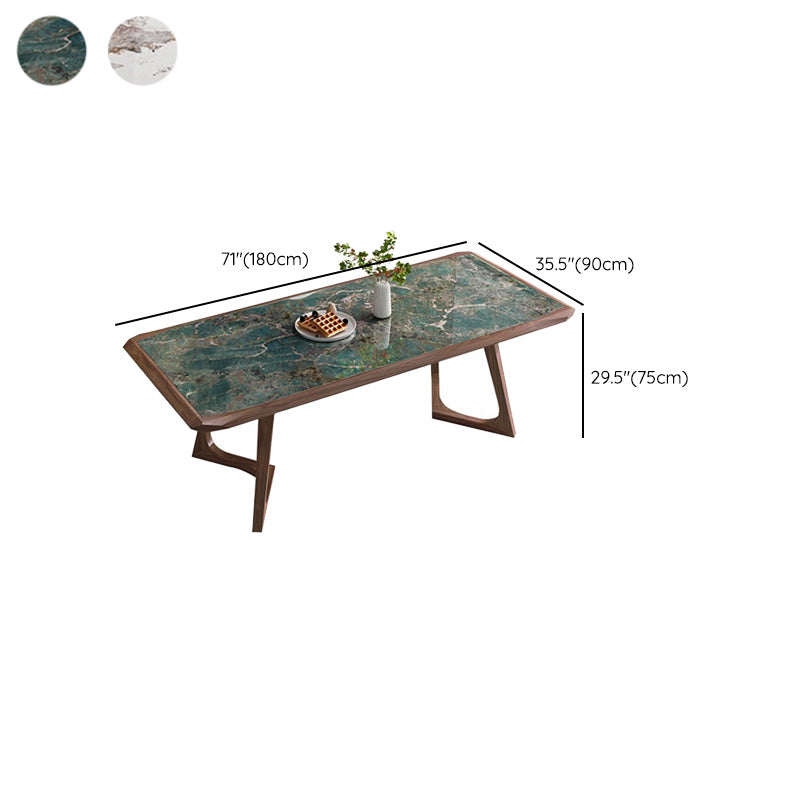 Stone Dining Set with Wooden Frame 1/4/5/7 Pcs Contemporary Dinette Set
