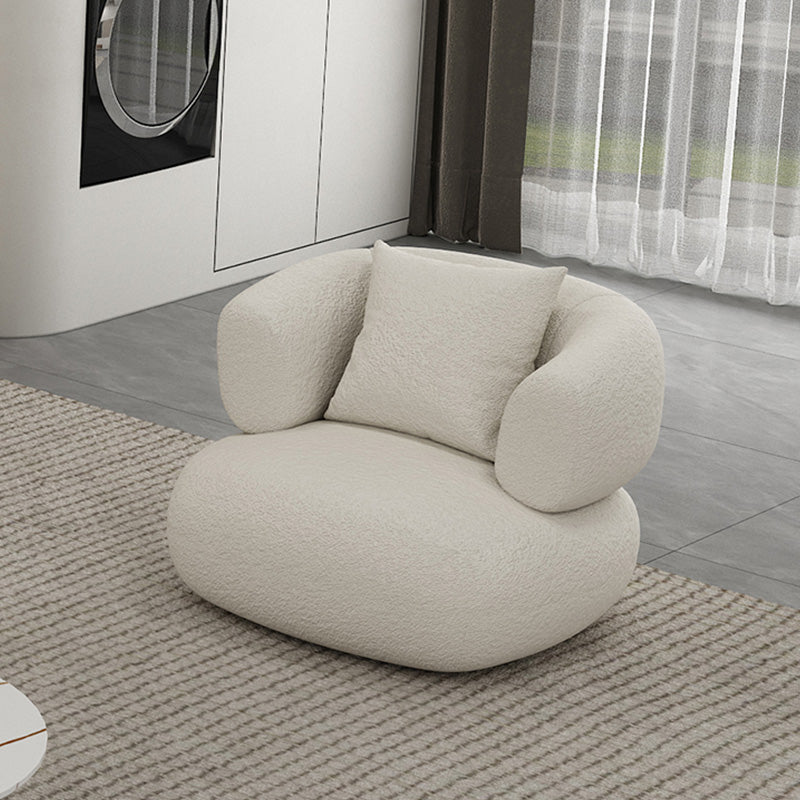 31" Wide Contemporary Sofa Fabric Pillows White Stationary Seating