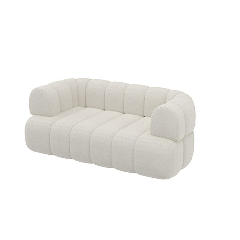 31" Wide Contemporary Sofa Fabric Pillows White Stationary Seating