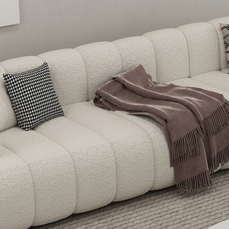 31" Wide Contemporary Sofa Fabric Pillows White Stationary Seating