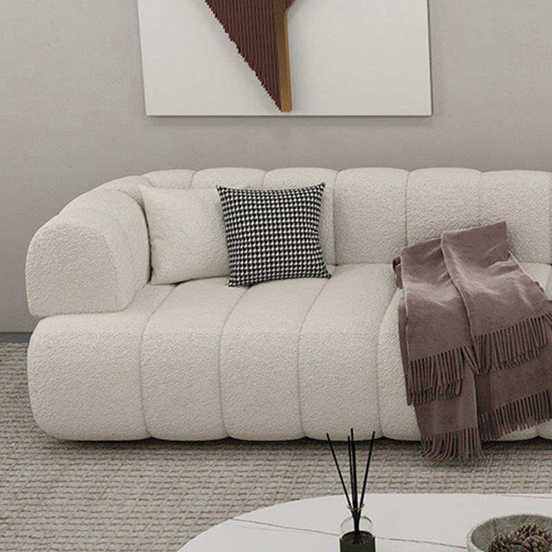 31" Wide Contemporary Sofa Fabric Pillows White Stationary Seating