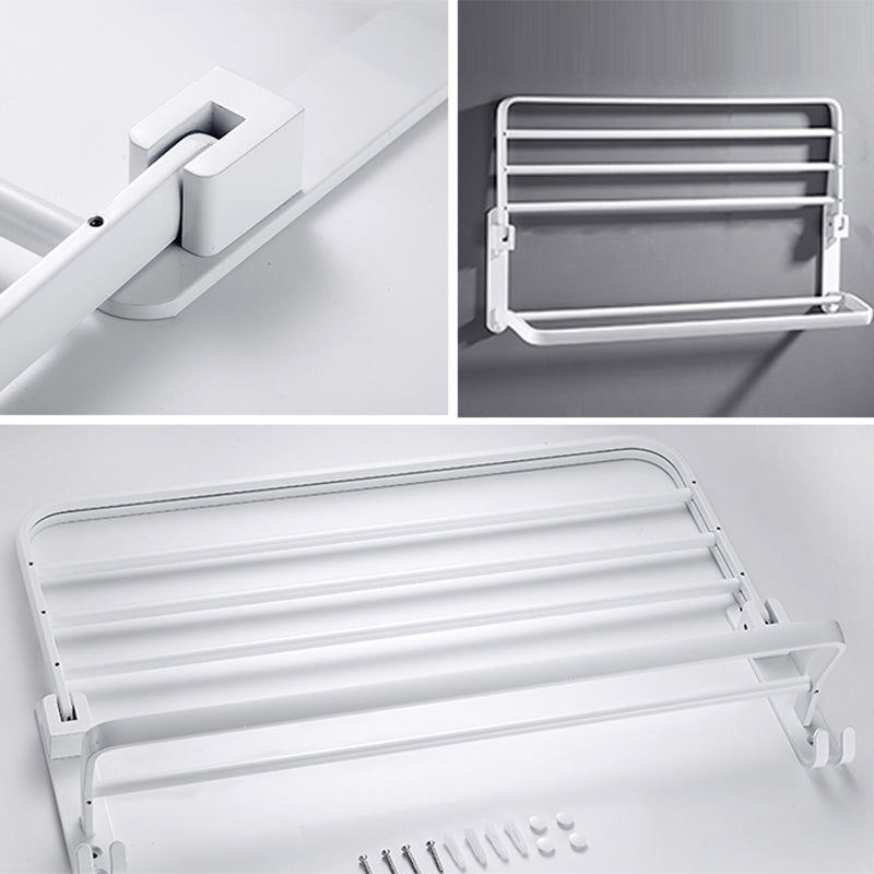 White Bathroom Accessories Hardware Set Modern Bathroom Accessory Kit, Towel Bar