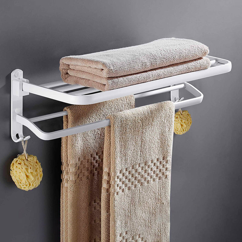 White Bathroom Accessories Hardware Set Modern Bathroom Accessory Kit, Towel Bar