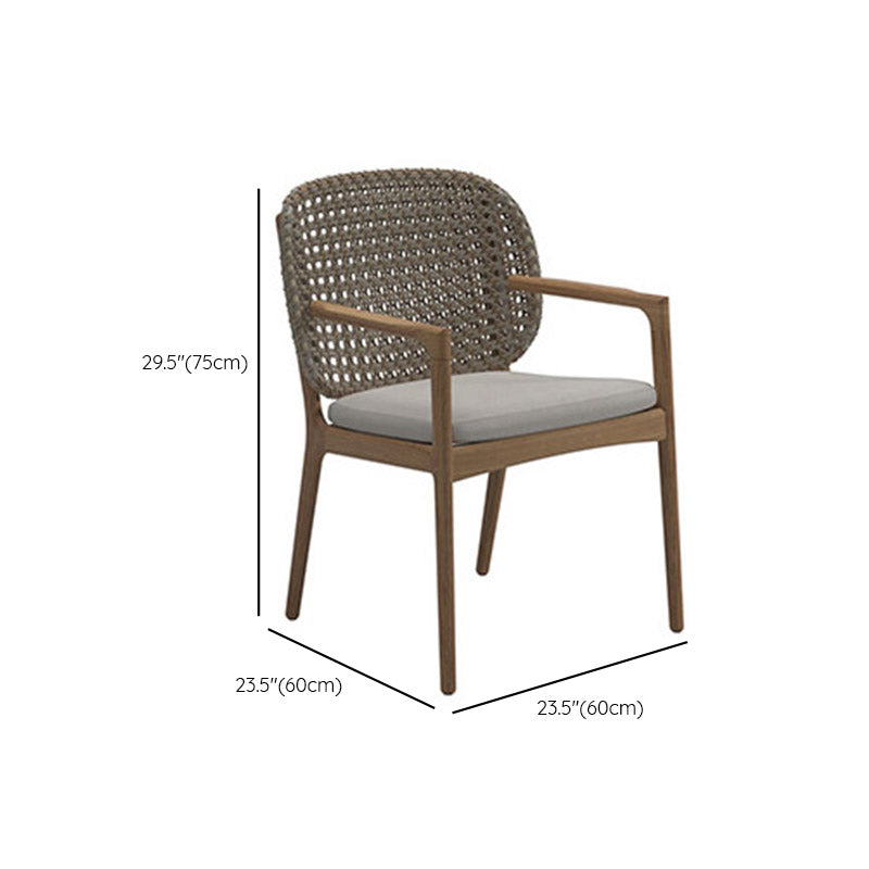 Wood Outdoor Patio Sofa Natural Modern Mildew Resistant Patio Sofa