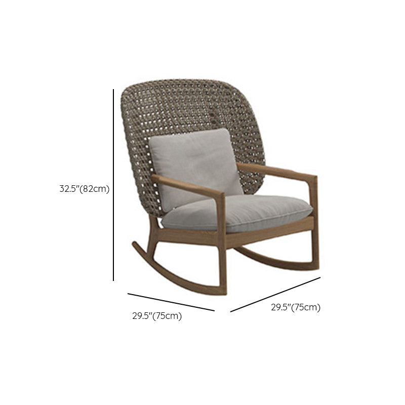 Wood Outdoor Patio Sofa Natural Modern Mildew Resistant Patio Sofa