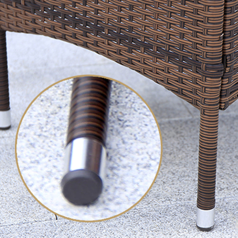 Tropical Brown Patio Dining Chair with Arm Outdoors Dining Chairs