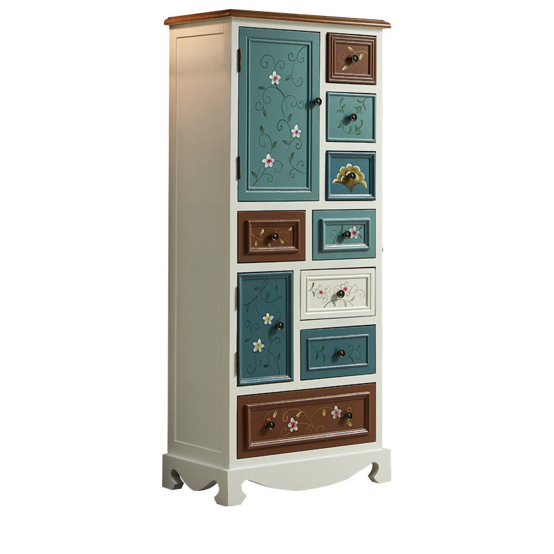 Coastal Storage Chest Dresser Solid Wood Dresser with Multi Drawers